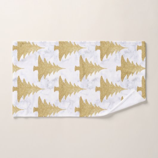 Eleganter GoldGlitzer u. weißer Badhandtuch Set (Handtuch)