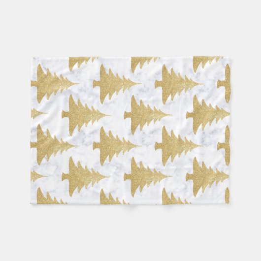 Eleganter GoldGlitzer u. weißer Fleecedecke (Vorderseite (Horizontal))