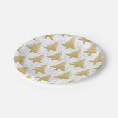 Eleganter GoldGlitzer u. weißer Pappteller (Schrägansicht)