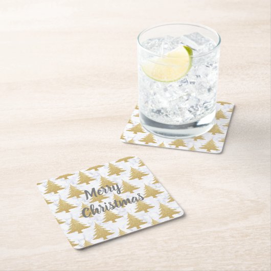 Eleganter GoldGlitzer u. weißer Rechteckiger Pappuntersetzer (Vor Ort)