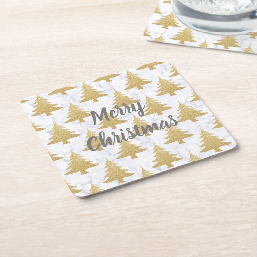 Eleganter GoldGlitzer u. weißer Rechteckiger Pappuntersetzer (angewinkelt)