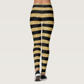 Eleganter GoldGlitzer und schwarzes Leggings (Rückseite)
