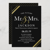 Eleganter GoldGlitzer-zukünftiger Herr u. Frau Einladung (Vorne/Hinten)