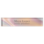 Eleganter Goldholografischer Event-Planer der mode Namensplakette (Vorderseite)