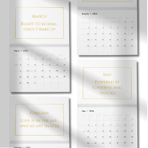 Eleganter Goldiger Zitat-Kalender 2026 Kalender