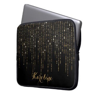 Eleganter Golding Glitzer personalisiert Laptopschutzhülle
