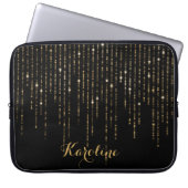 Eleganter Golding Glitzer personalisiert Laptopschutzhülle (Vorderseite)