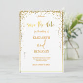 Eleganter GoldklasseMinimalist Save the Date (Stehend Vorderseite)