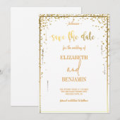 Eleganter GoldklasseMinimalist Save the Date (Vorne/Hinten)