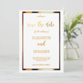 Eleganter GoldklasseMinimalist Save the Date (Stehend Vorderseite)