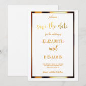 Eleganter GoldklasseMinimalist Save the Date (Vorne/Hinten)