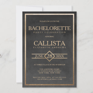 Eleganter Goldklasserahmen Bachelorette Einladung