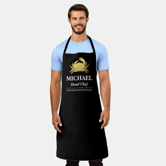 Eleganter Goldkleckse Koch Schürze (Getragen)