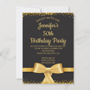 Eleganter Goldkonfetti-Geburtstag Einladung