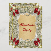 Eleganter Goldkranz Einladung (Vorne/Hinten)