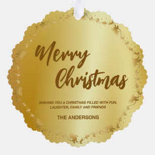 Eleganter Goldkranz Weihnachtsmann Schlitten Hirsc Ornament Karte