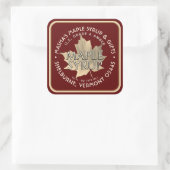 Eleganter Goldleaf-Ahornsirup-Aufkleber 1,5" oder  Quadratischer Aufkleber (Tasche)