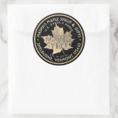 Eleganter Goldleaf-Ahornsirup-Aufkleber Runder Aufkleber (Tasche)