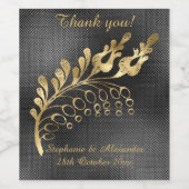 ELEGANTER GOLDLEAF SCHWARZER DENT ZURÜCKZAHLBARER WEINETIKETT (Einzelnes Label)