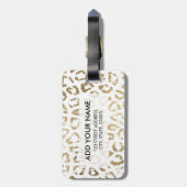 Eleganter Goldleopardendruck mit modernen weißen I Gepäckanhänger (Rückseite vertikal)