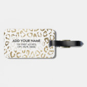 Eleganter Goldleopardendruck mit modernen weißen I Gepäckanhänger (Rückseite horizontal)