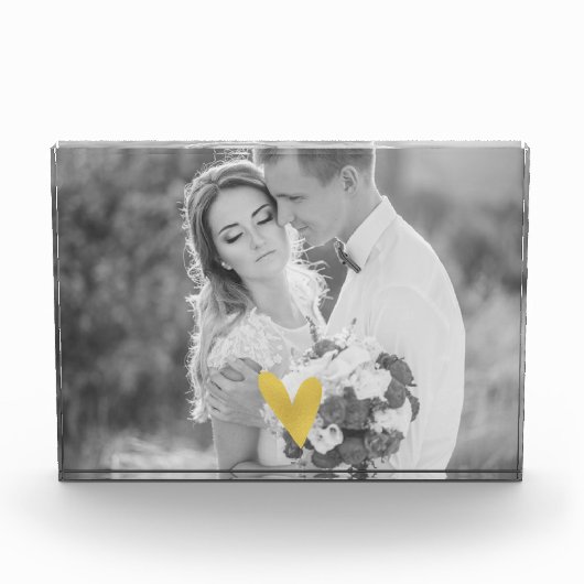 Eleganter GoldLiebe-Herz-Foto-Block Fotoblock (Vorderseite)