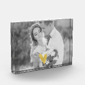 Eleganter GoldLiebe-Herz-Foto-Block Fotoblock (Links)
