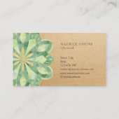 Eleganter Goldlotus Yoga-Dozent Mandala Visitenkarte (Rückseite)