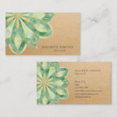 Eleganter Goldlotus Yoga-Dozent Mandala Visitenkarte (Vorne/Hinten)