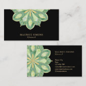 Eleganter Goldlotus Yoga-Dozent Mandala Visitenkarte (Vorne/Hinten)