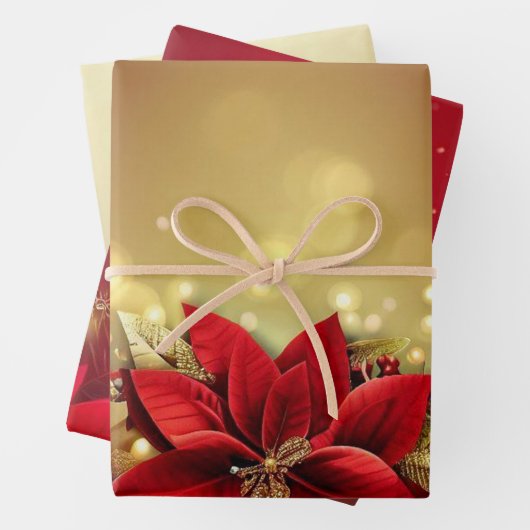 Eleganter Goldluxus in Rot Geschenkpapier Set (Beispiel)