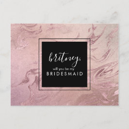 Eleganter Goldmarmor aus der Rose wird meine Braut Einladungspostkarte