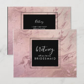 Eleganter Goldmarmor aus der Rose wird meine Braut Einladungspostkarte (Vorne/Hinten)