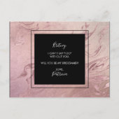 Eleganter Goldmarmor aus der Rose wird meine Braut Einladungspostkarte (Rückseite)