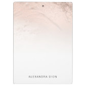 Eleganter Goldmarmor aus Kupfer-Rose Klemmbrett (Rückseite)