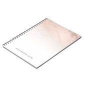 Eleganter Goldmarmor aus Kupfer-Rose Notizblock (Linke Seite)