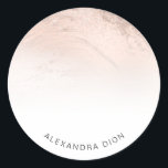 Eleganter Goldmarmor aus Kupfer-Rose Runder Aufkleber<br><div class="desc">Einfach aber schön und stilvoll danke Ihnen Aufkleber in Gradienten Kupfer Rose Gold Imitate Glitzer Textur.</div>