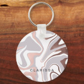 Eleganter Goldmarmor der modernen Rose Schlüsselanhänger (Vorderseite)