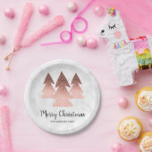 Eleganter Goldmarmor der Rose Frohe Weihnachtsbaum Pappteller (Party)