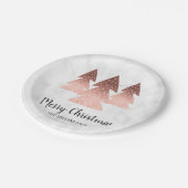 Eleganter Goldmarmor der Rose Frohe Weihnachtsbaum Pappteller (Schrägansicht)