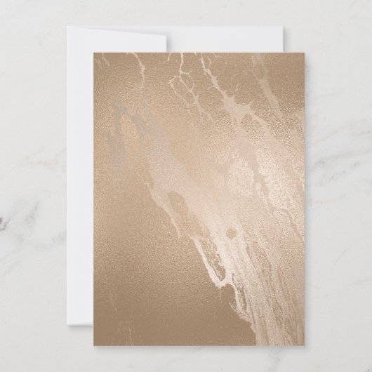 Eleganter Goldmarmor Moderner Abschluss Ankündigun Einladung (Rückseite)