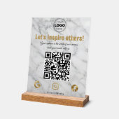 Eleganter Goldmarmor Moderner Geschäft- QR-Code Acrylschild (Winkel)