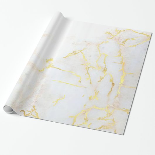 Eleganter Goldmarmor-modernes goldenes glattes Geschenkpapier (Ungerollt)