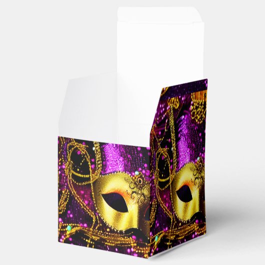 Eleganter Goldmaske-Cube Geschenkschachtel (Geöffnet)