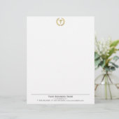 Eleganter Goldmedaille Caduceus Medical Letterhead Briefkopf (Stehend Vorderseite)