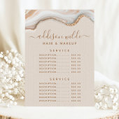 Eleganter Goldmedaille Glitzer Marble Agate Servic Menükarte