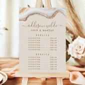 Eleganter Goldmedaille Glitzer Marble Agate Servic Menükarte