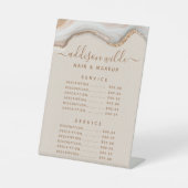 Eleganter Goldmedaille Glitzer Marble Agate Servic Sockelschild (Vorderseite)