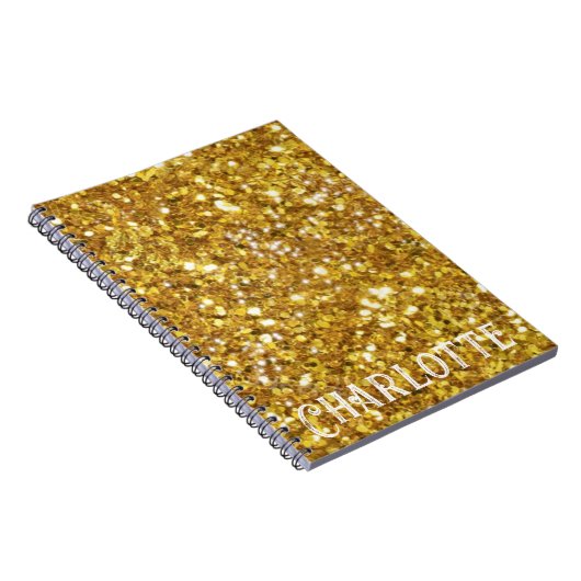 Eleganter Goldmedaillengewinner Glitzern Glitzer p Notizblock (Rechte Seite)