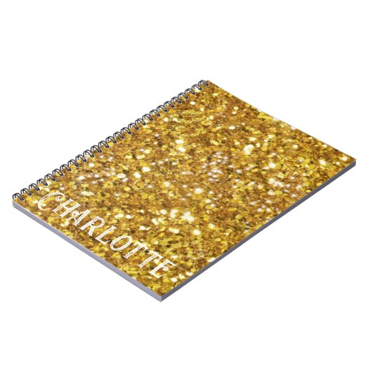 Eleganter Goldmedaillengewinner Glitzern Glitzer p Notizblock (Linke Seite)